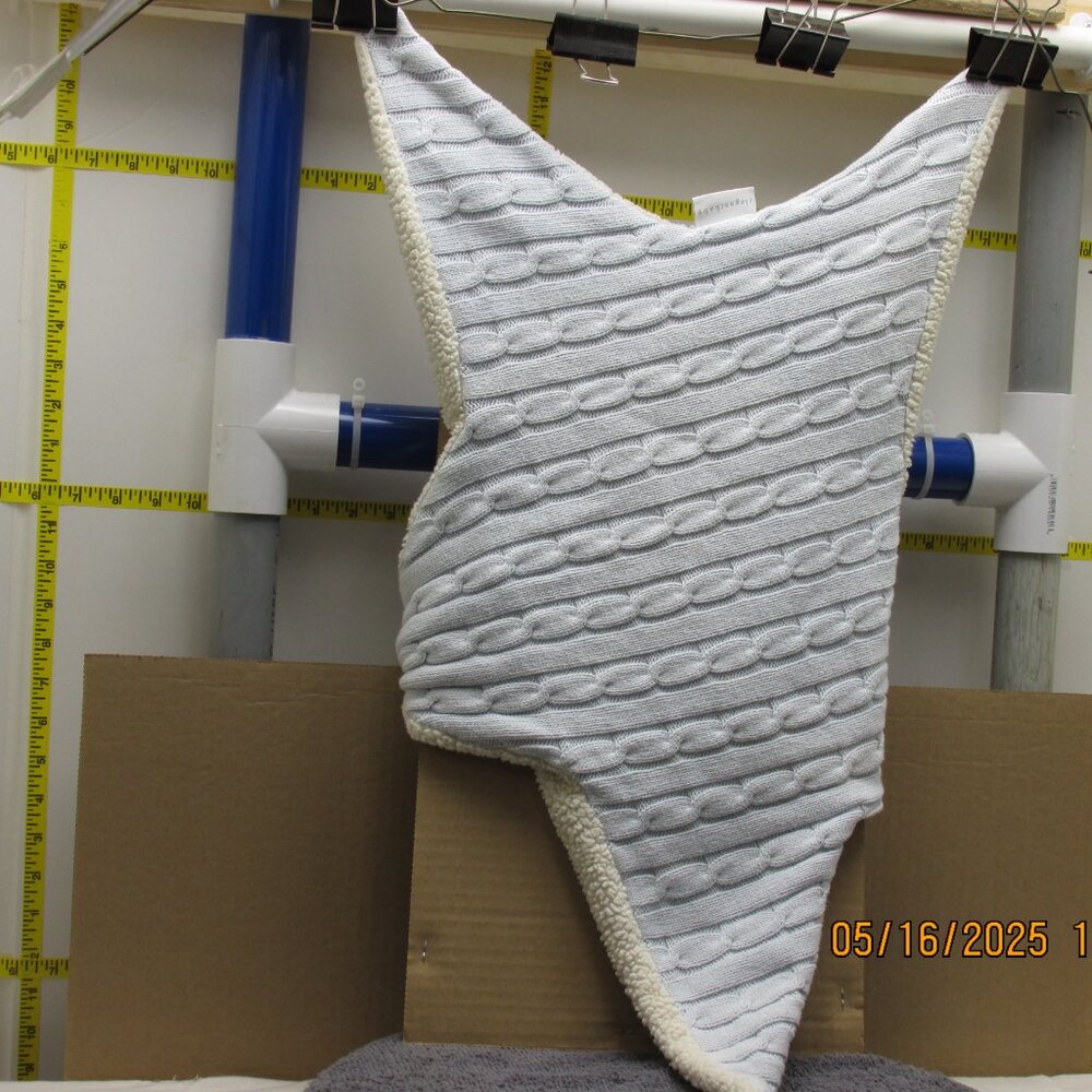 ELEGANT BABY Star Shape Blue Cable Knit Security Blanket Lovey Cream Sherpa 30”